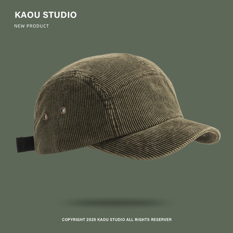Corduroy Cap 5 Panel - Gorra de béisbol japonesa Retro de